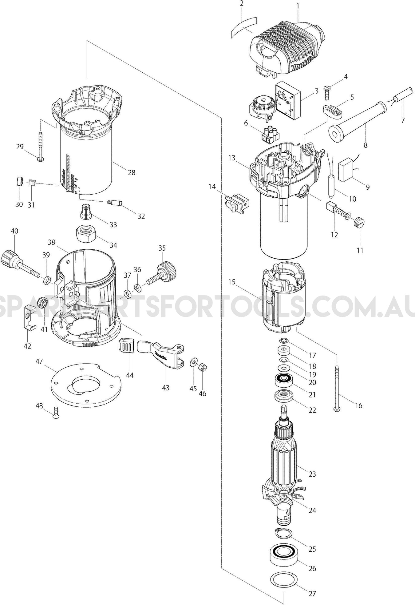 Makita RT0700CX Spare Parts