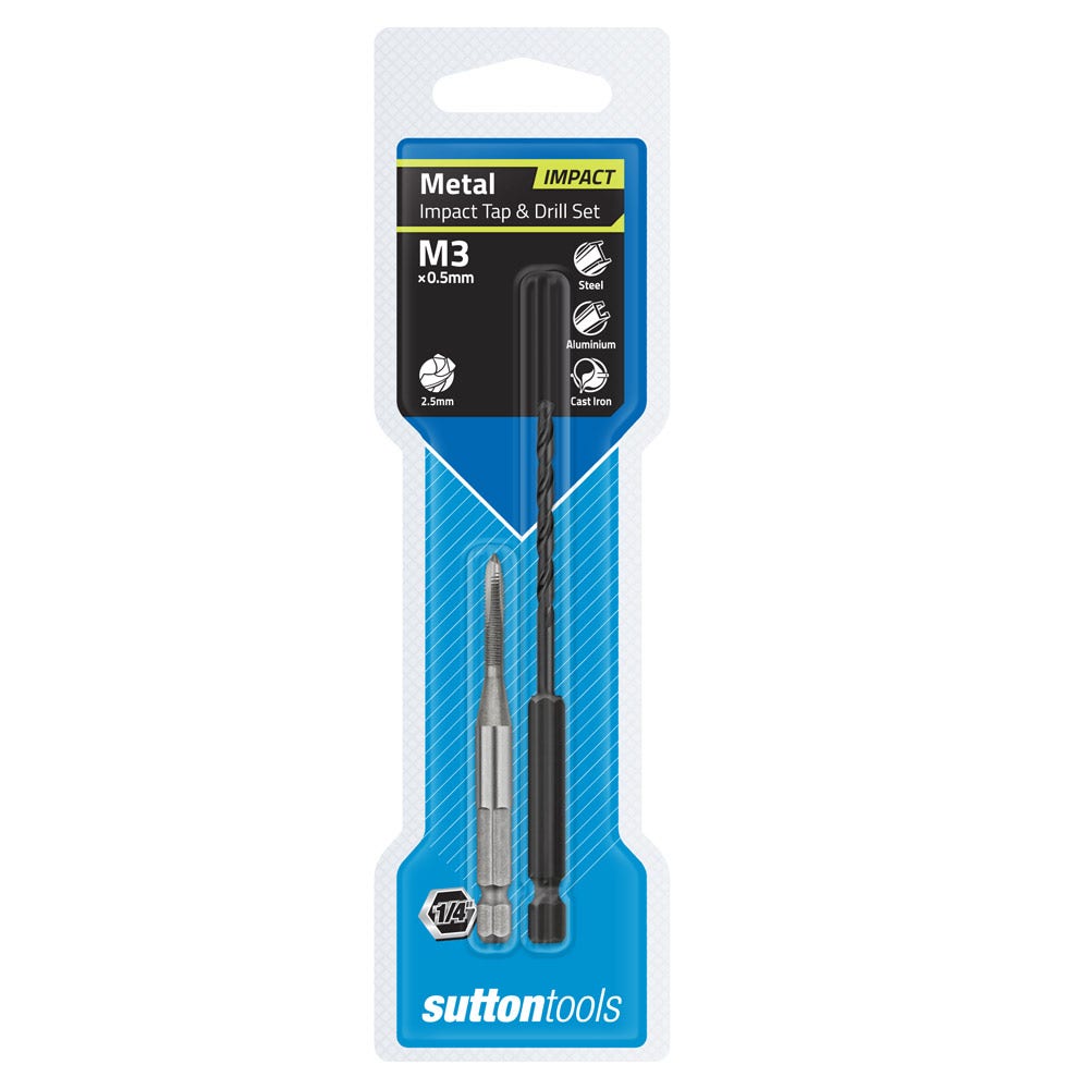 SUTTON M3 1/4inch Hex Impact Tap & Drill Set M1050300