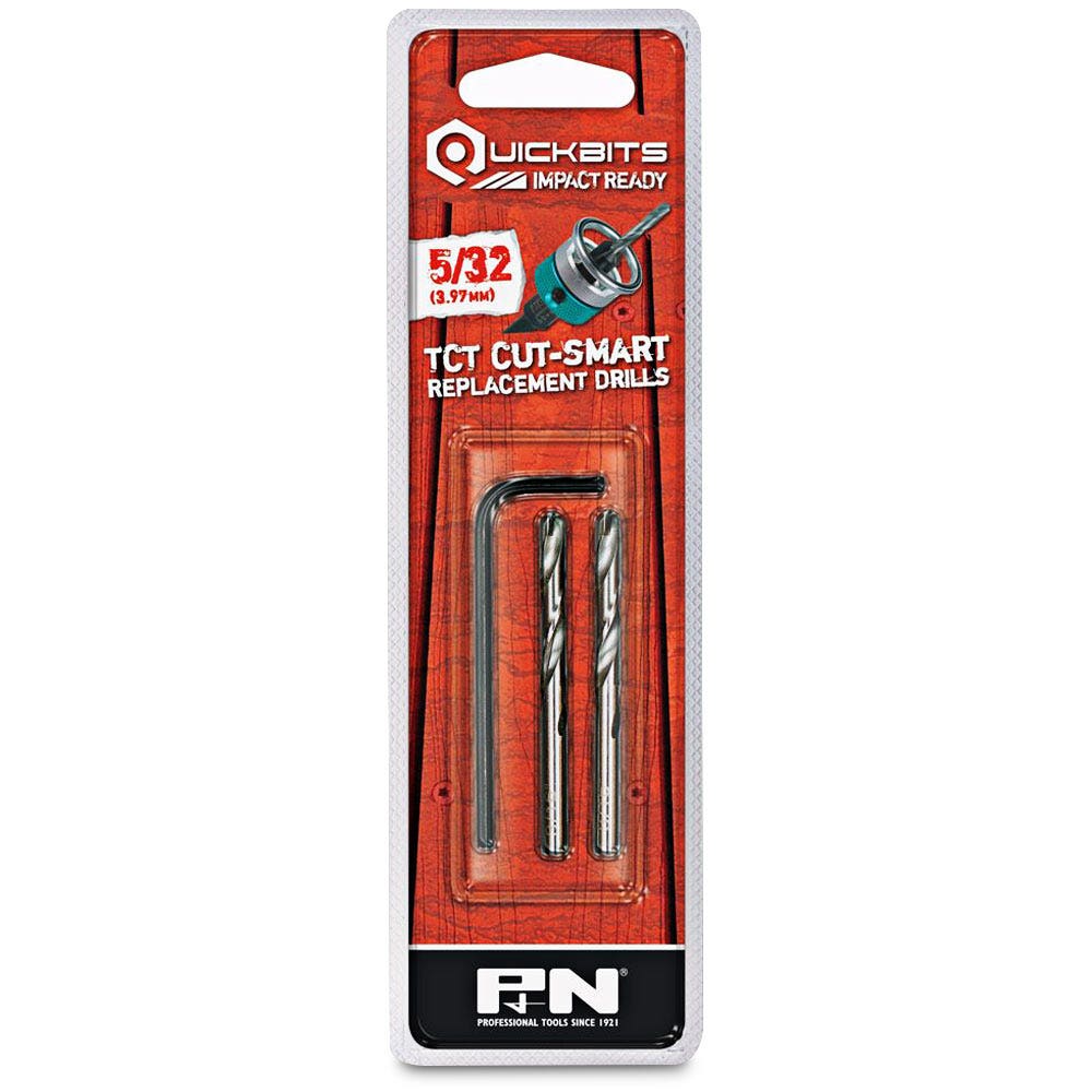 SUTTON QUICKBITS 5/32INCH TCT PILOT DRILL BITS W. ALLEN KEY - TCT CUT-SMART - 2 PIECE