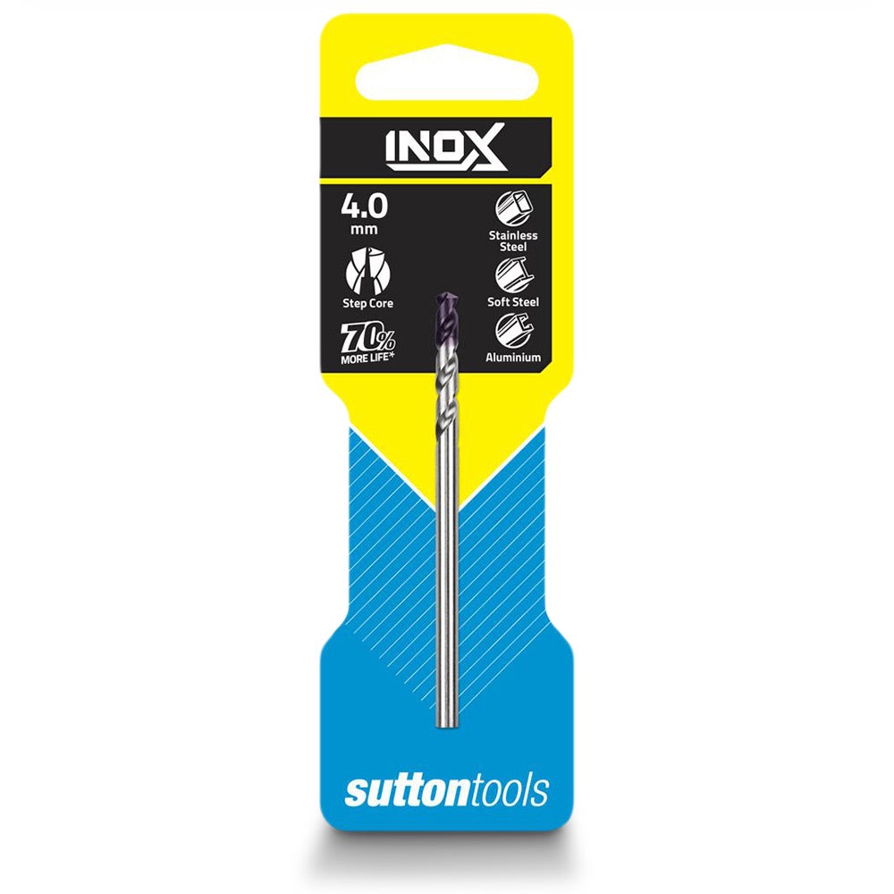 SUTTON 4.0 X 75MM HSS-TIAIN JOBBER DRILL BIT FOR STAINLESS - INOX