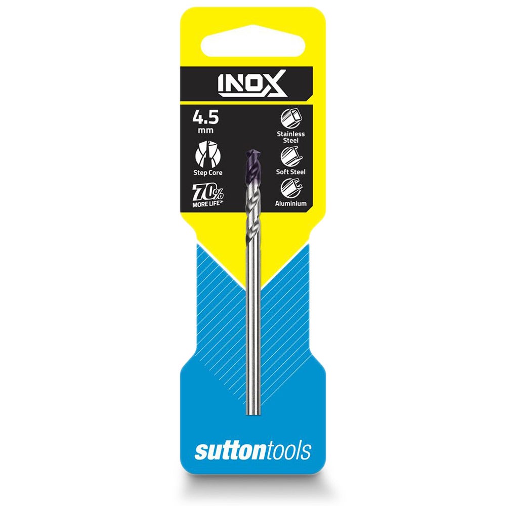 SUTTON 4.5 X 80MM HSS-TIAIN JOBBER DRILL BIT FOR STAINLESS - INOX