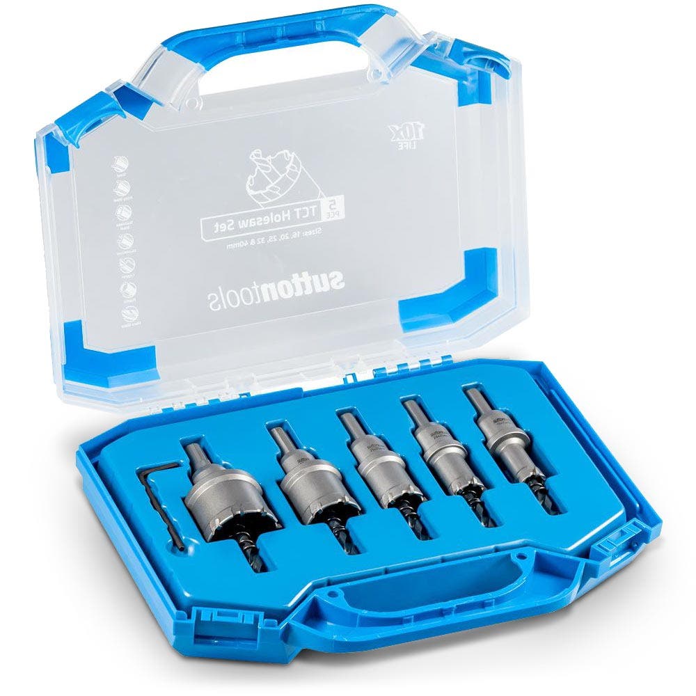 SUTTON 16-40MM 25MM-DEPTH TCT HOLESAW SET FOR METAL - 5 PIECE