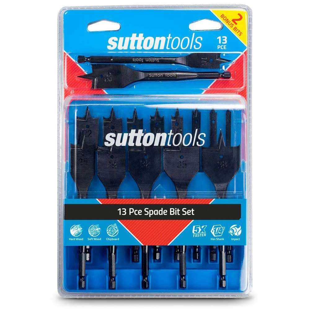 SUTTON 6-35MM SPADE BIT SET - 13 PIECE W. BONUS BITS