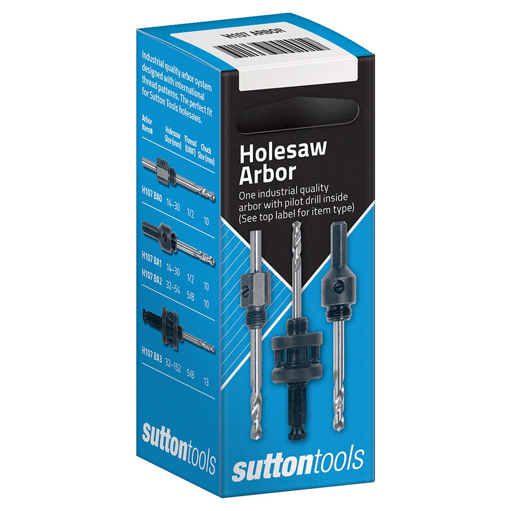 SUTTON 14-30MM 1/2-UNF BA0 ARBOR HOLESAW & PILOT H107BA0