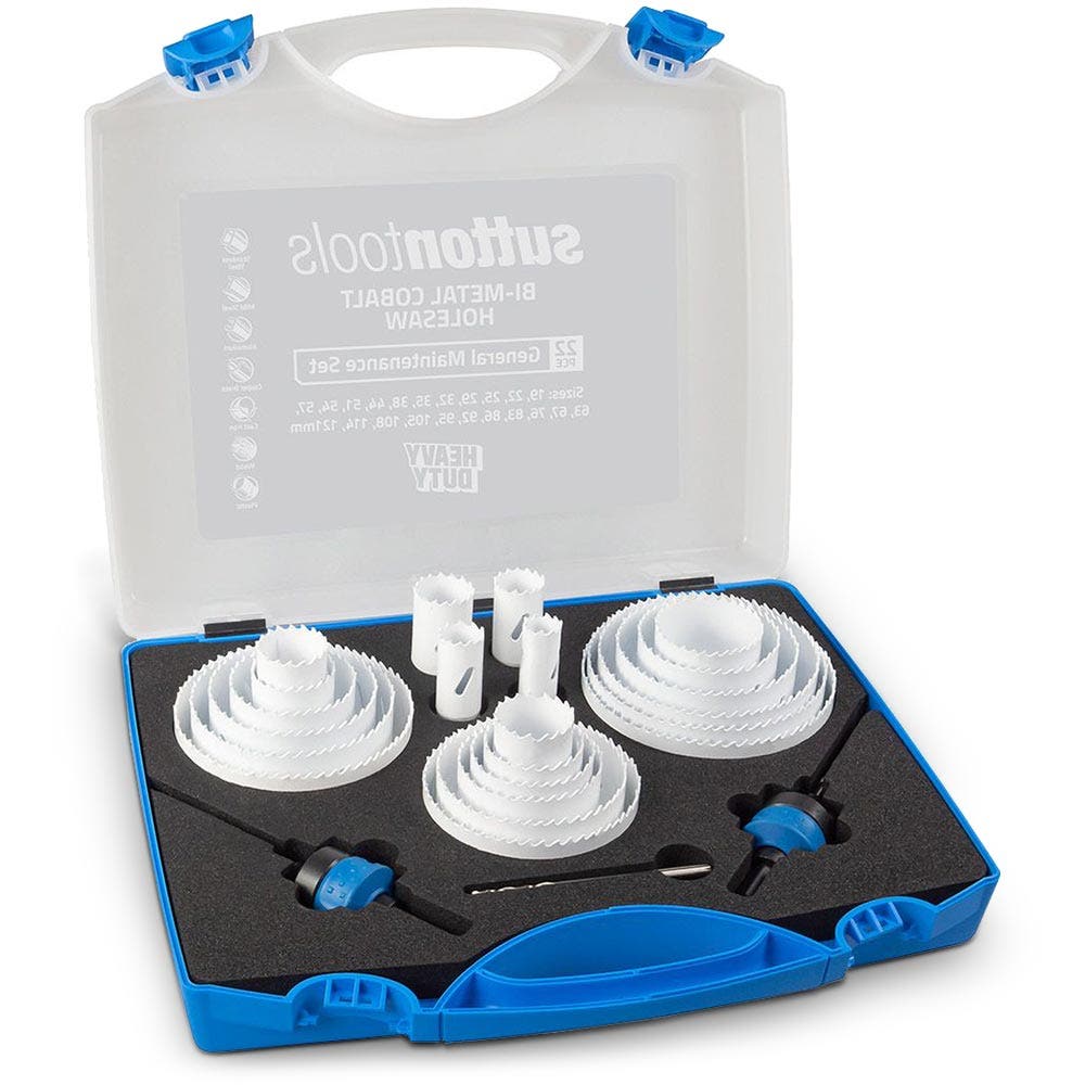 SUTTON 19-121MM BI-METAL COBALT HOLESAW SET FOR GENERAL PURPOSE - 22 PIECE H1250022