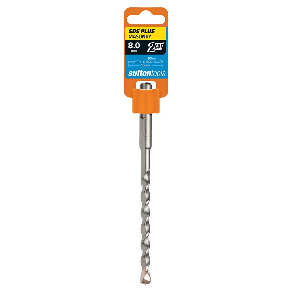 SUTTON 8.0X160MM 2-CUT SDS PLUS TCT MASONRY DRILL BIT D6130800