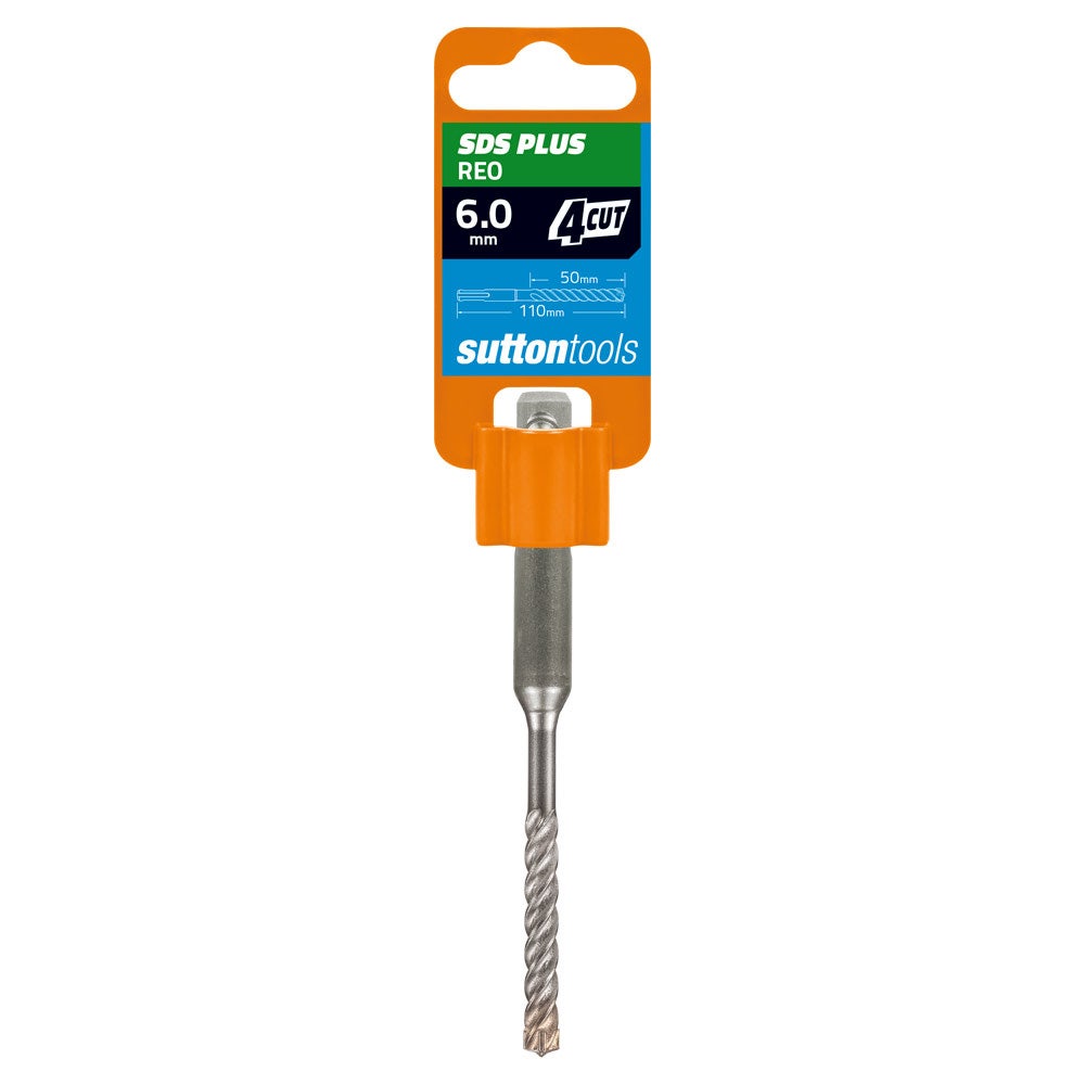 SUTTON 8.0X110MM 4-CUT REO SDS PLUS TCT MASONRY DRILL BIT D6310800