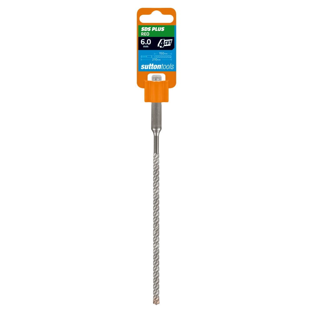 SUTTON 6.0X210MM 4-CUT REO SDS PLUS TCT MASONRY DRILL BIT D6330600