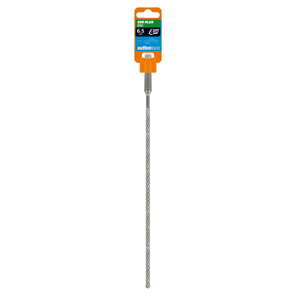 SUTTON 6.5X310MM 4-CUT REO SDS PLUS TCT MASONRY DRILL BIT D6350650