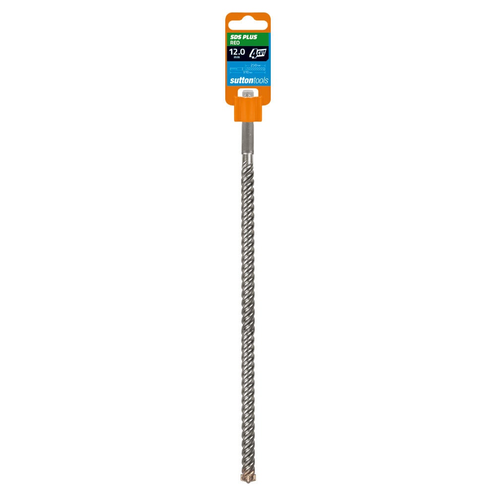 SUTTON 12X310MM 4-CUT REO SDS PLUS TCT MASONRY DRILL BIT D6351200