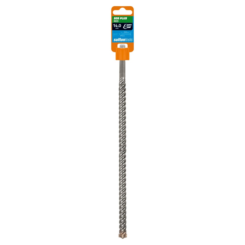 SUTTON 14X310MM 4-CUT REO SDS PLUS TCT MASONRY DRILL BIT D6351400