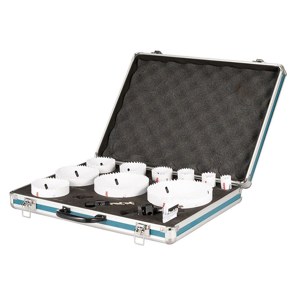 Makita 13 Piece Standard Bi-Metal General Purpose Hole Saw Set - Aluminium Case D-75764