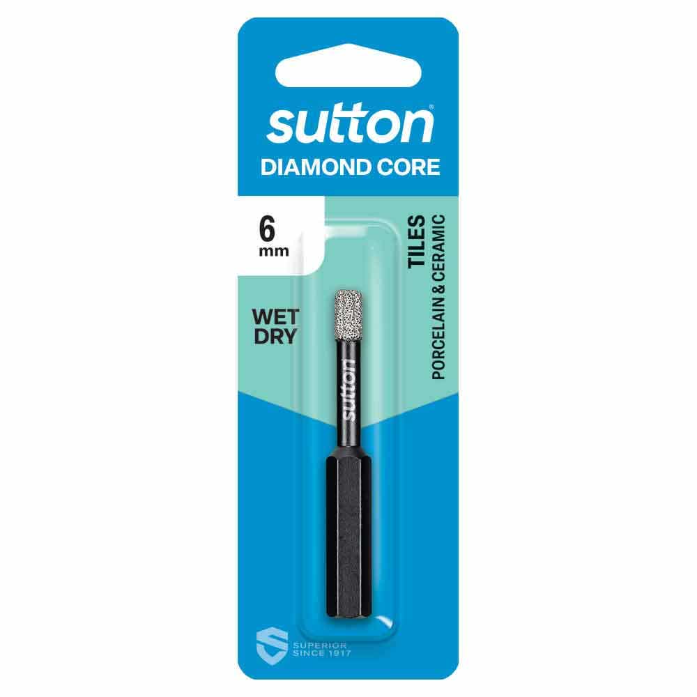 SUTTON 6.0MM WET/DRY DIAMOND GRIT HOLESAW BIT BLACK-CERAMIC D618H0600