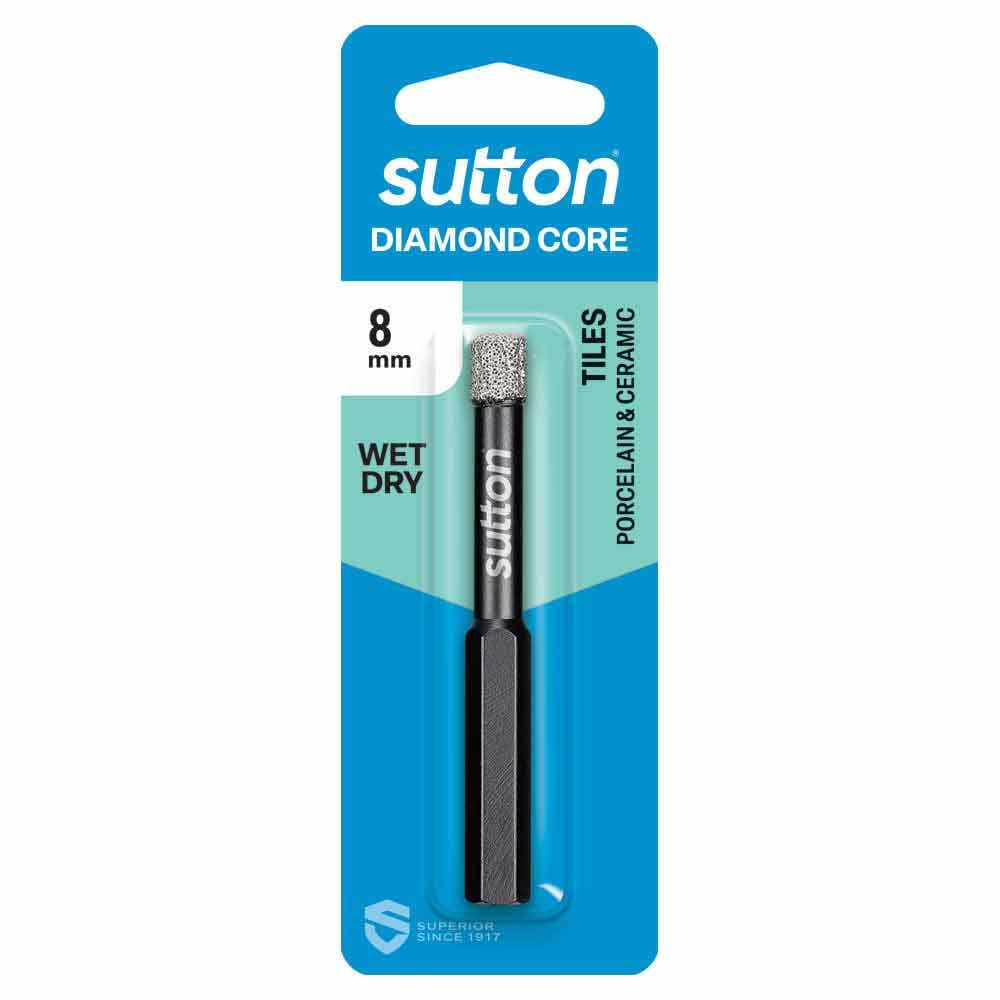 SUTTON 8.0MM WET/DRY DIAMOND GRIT HOLESAW BIT BLACK-CERAM D618H0800