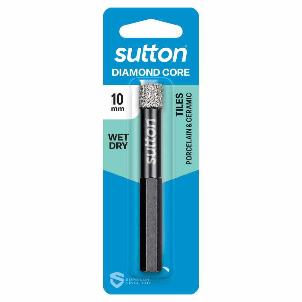 SUTTON 10.0MM WET/DRY DIAMOND GRIT HOLESAW BIT BLACK-CERAM D618H1000
