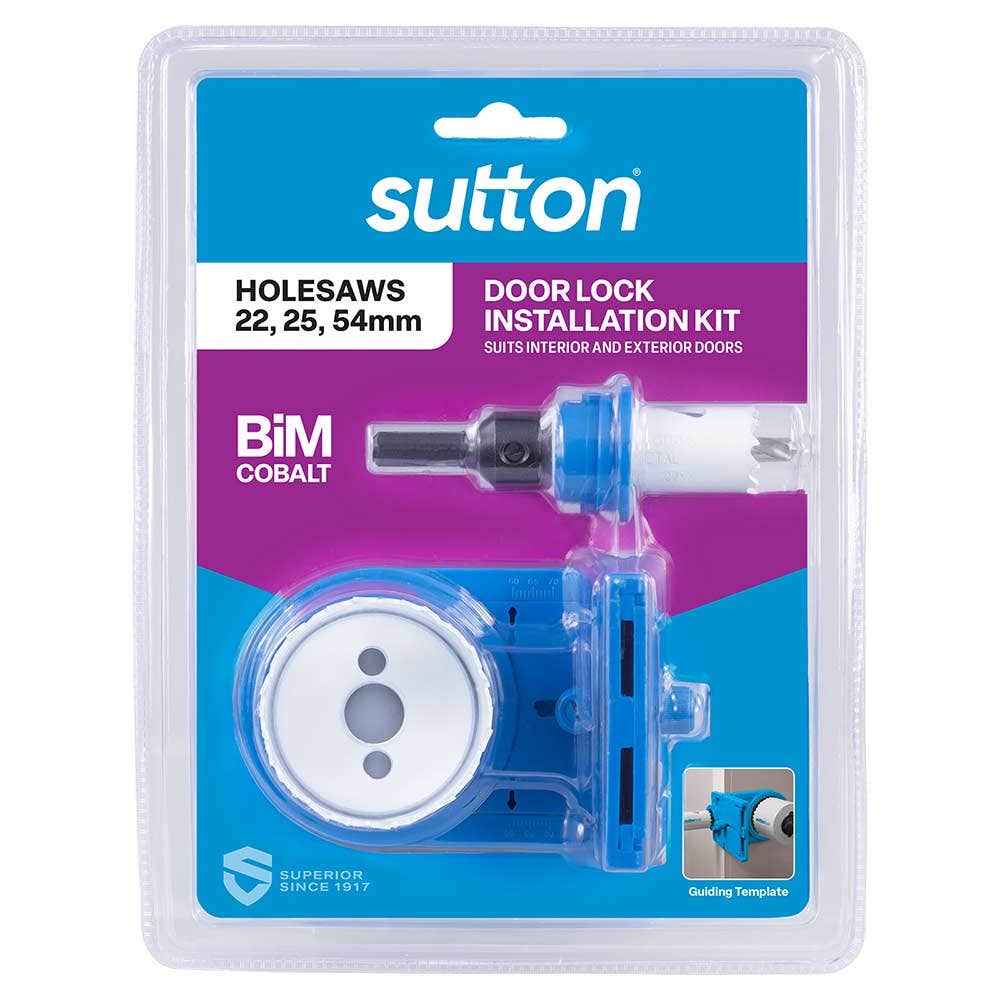 SUTTON 22-54MM BI-METAL COBALT HOLESAW DOOR LOCK INSTALLATION KIT - 6 PIECE H125SL06A