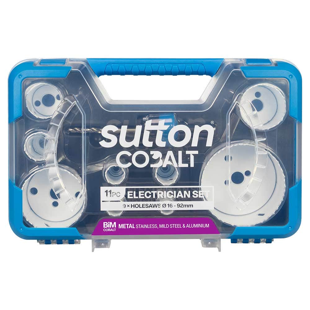 SUTTON 16-92MM ELECTRICIAN PRO BI-METAL HOLESAW SET - METAL/WOOD - 11 PIECE H125SE11A