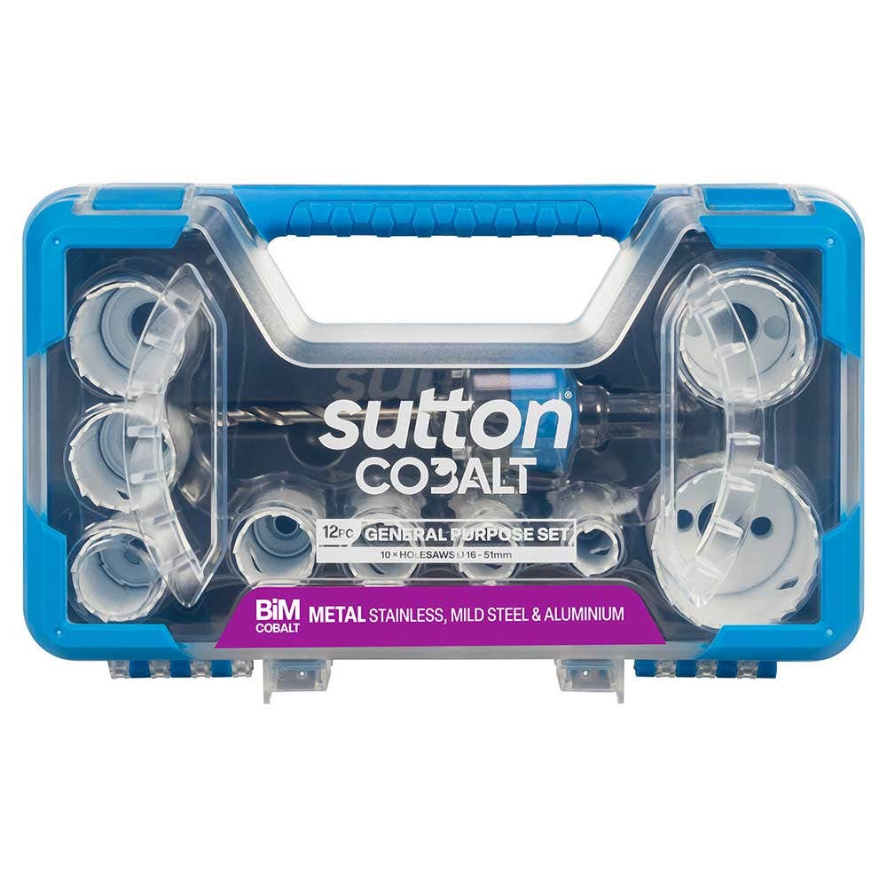SUTTON 16-51MM G/PURP BI-METAL HOLESAW SET - METAL/WOOD - 12 PIECE H125SG12A