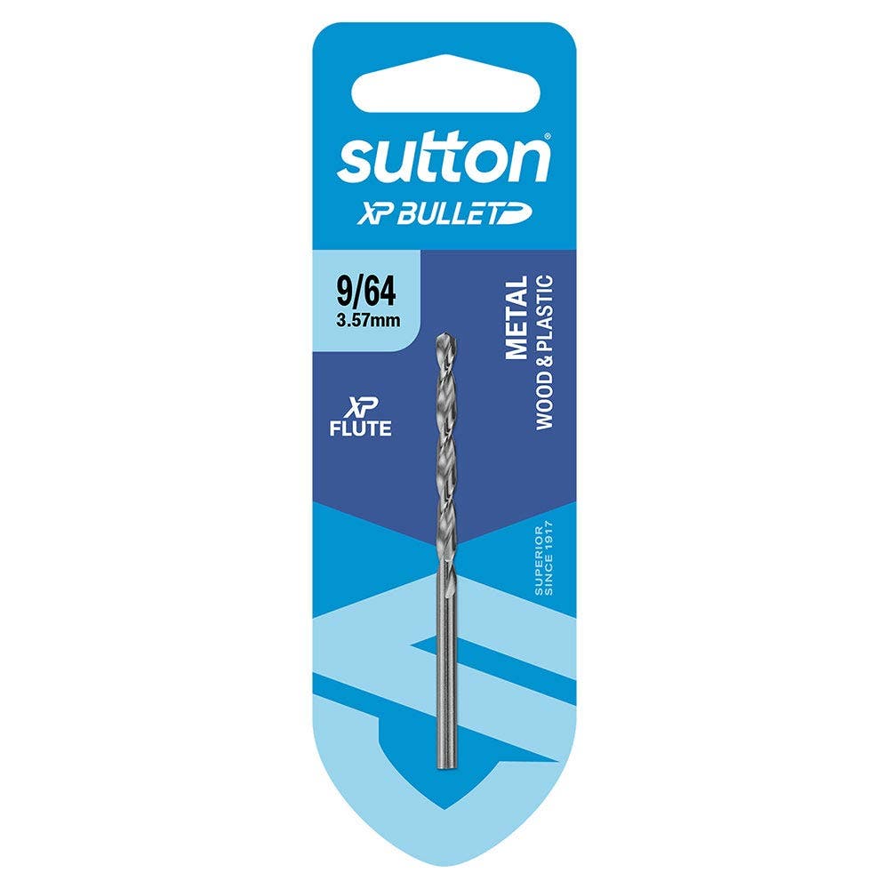 SUTTON 9/64" X 73MM HSS BRIGHT XTREME PRECISION - XP BULLET JOBBER DRILL BIT D220H0357