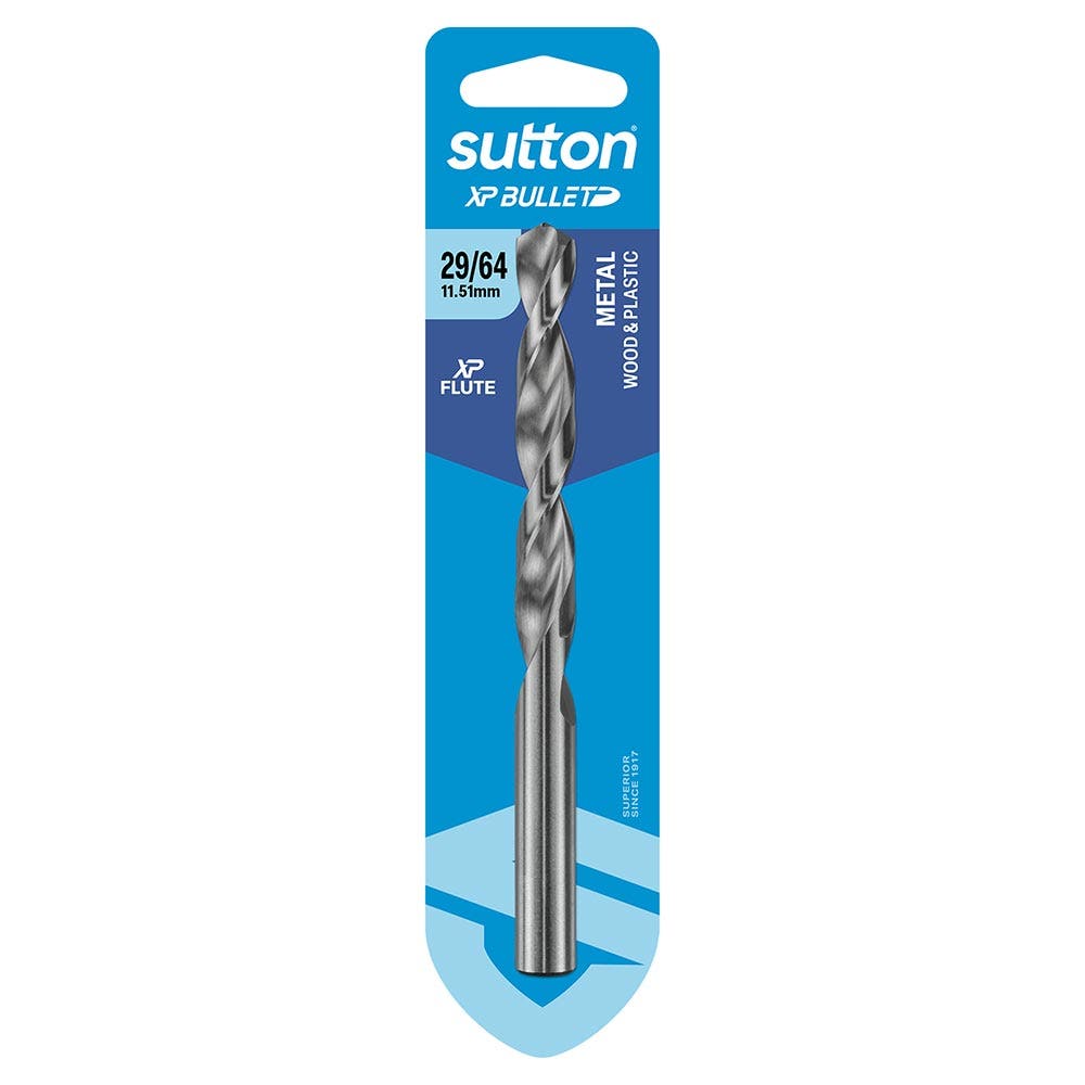 SUTTON 29/64" X 142MM HSS BRIGHT XTREME PRECISION - XP BULLET JOBBER DRILL BIT D220H1151