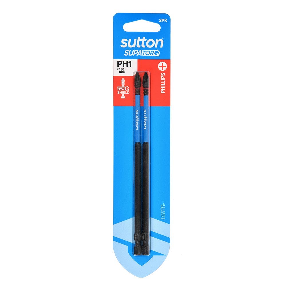 SUTTON PH1 X 150MM SUPATORQ PHILLIPS SCREWDRIVER BIT - 2 PIECE S200H02G01