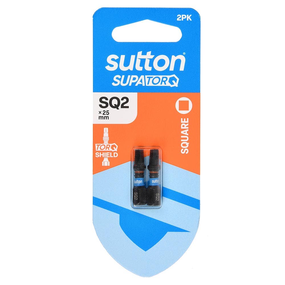 SUTTON SQ1 X 25MM SUPATORQ ROBERTSON SCREWDRIVER BIT - 2 PIECE S204H02A01