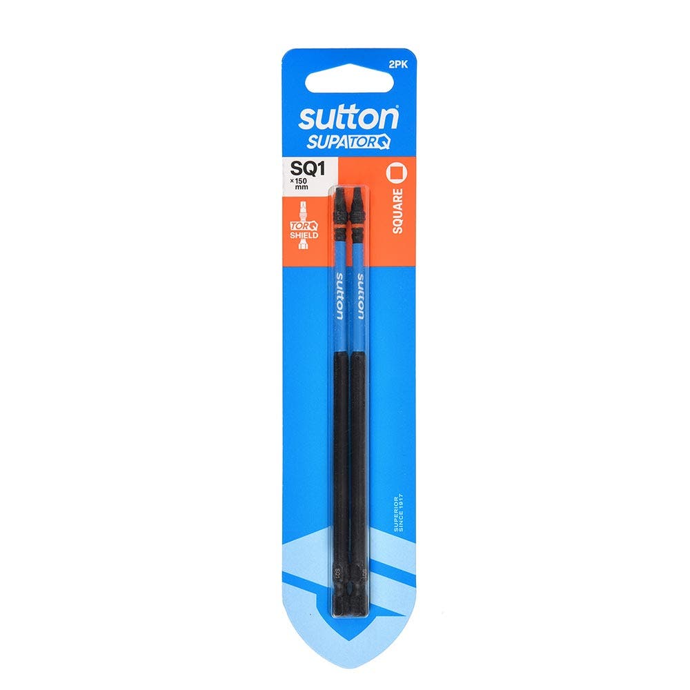 SUTTON SQ1 X 150MM SUPATORQ ROBERTSON SCREWDRIVER BIT - 2 PIECE S204H02G01