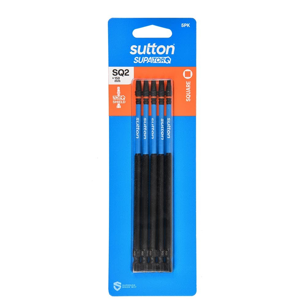 SUTTON SQ2 X 150MM SUPATORQ ROBERTSON SCREWDRIVER BIT - 5 PIECE S204H05G02