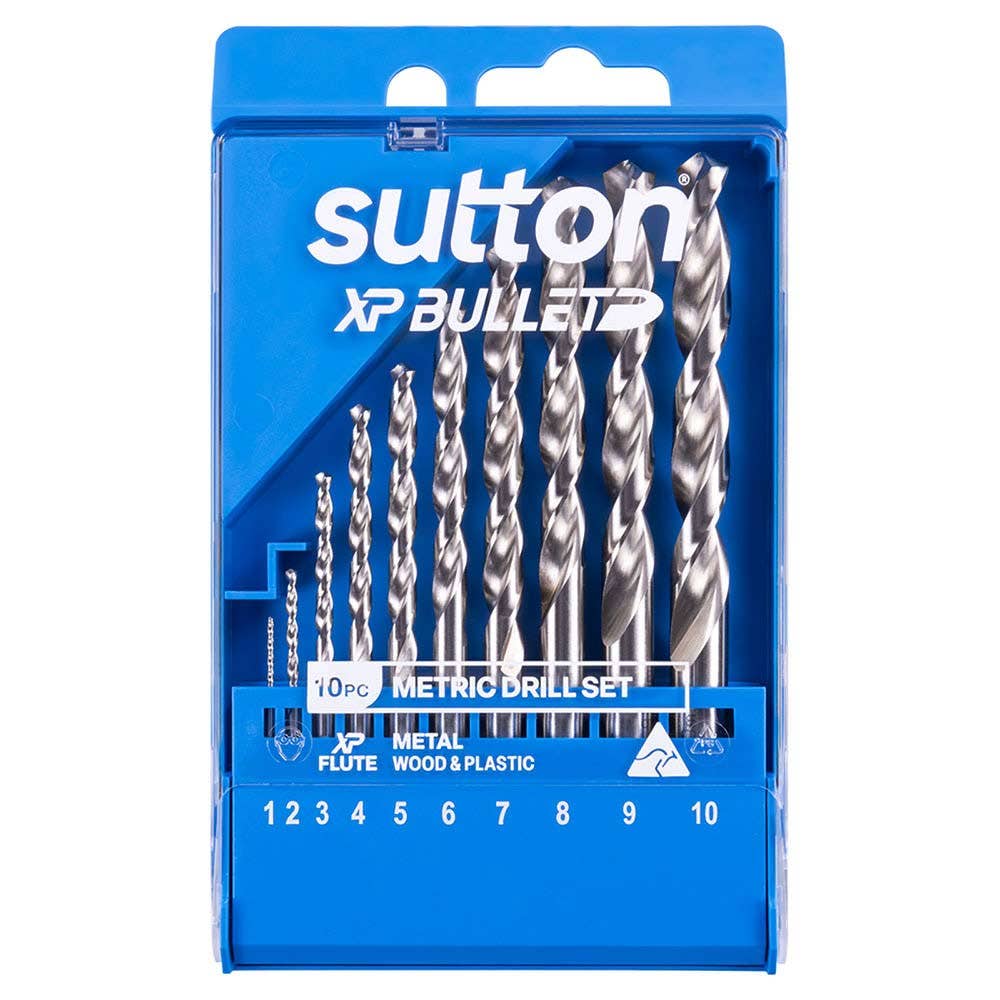 SUTTON 1-10MM HSS BRIGHT XTREME PRECISION XP BULLET DRILL JOBBER SET - 10 PIECE D220SM10