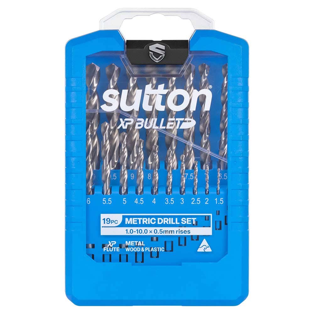 SUTTON 1-10MM HSS BRIGHT XTREME PRECISION XP BULLET DRILL JOBBER SET - 19 PIECE D220SM19