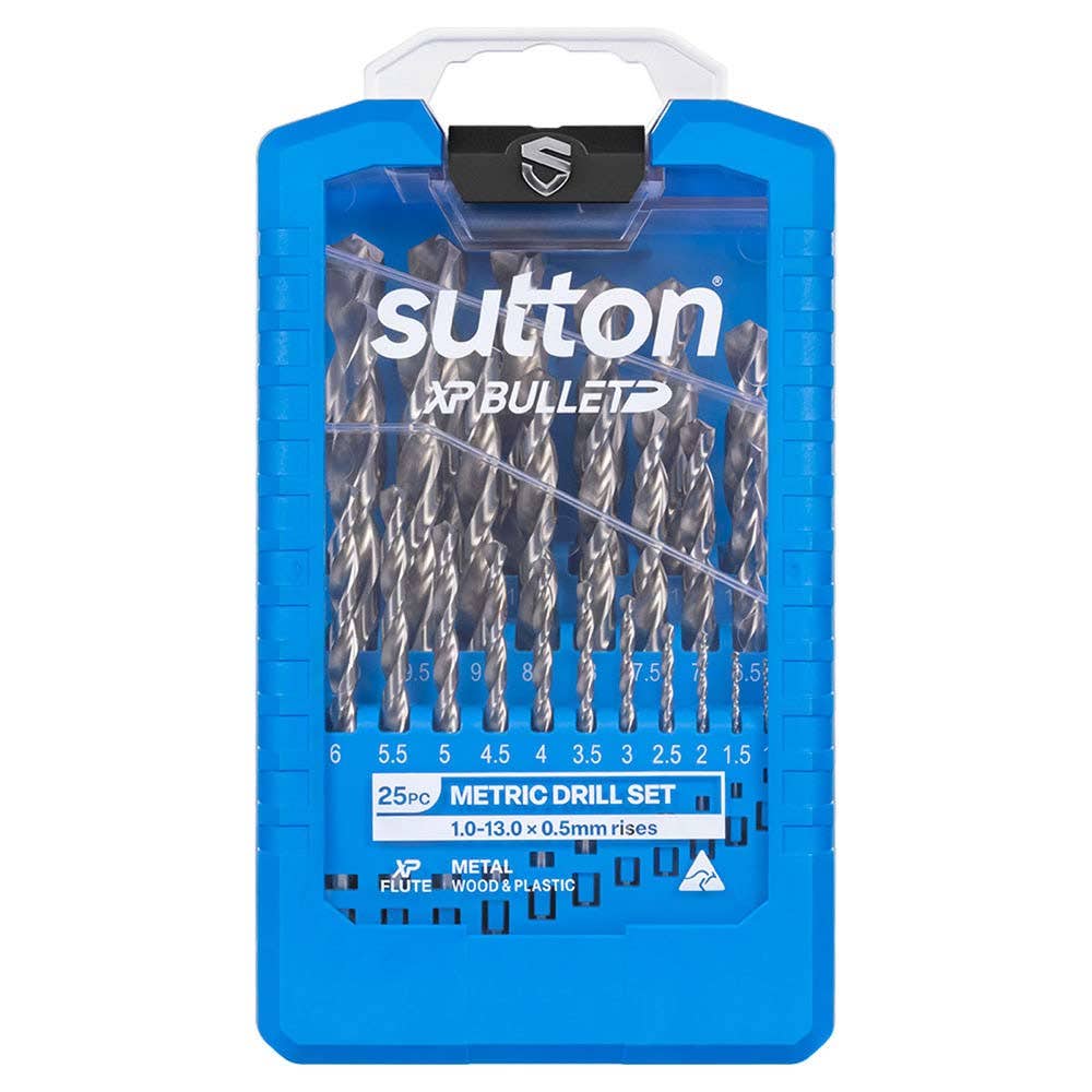 SUTTON 1-13MM HSS BRIGHT XTREME PRECISION XP BULLET DRILL JOBBER SET - 25 PIECE D220SM25