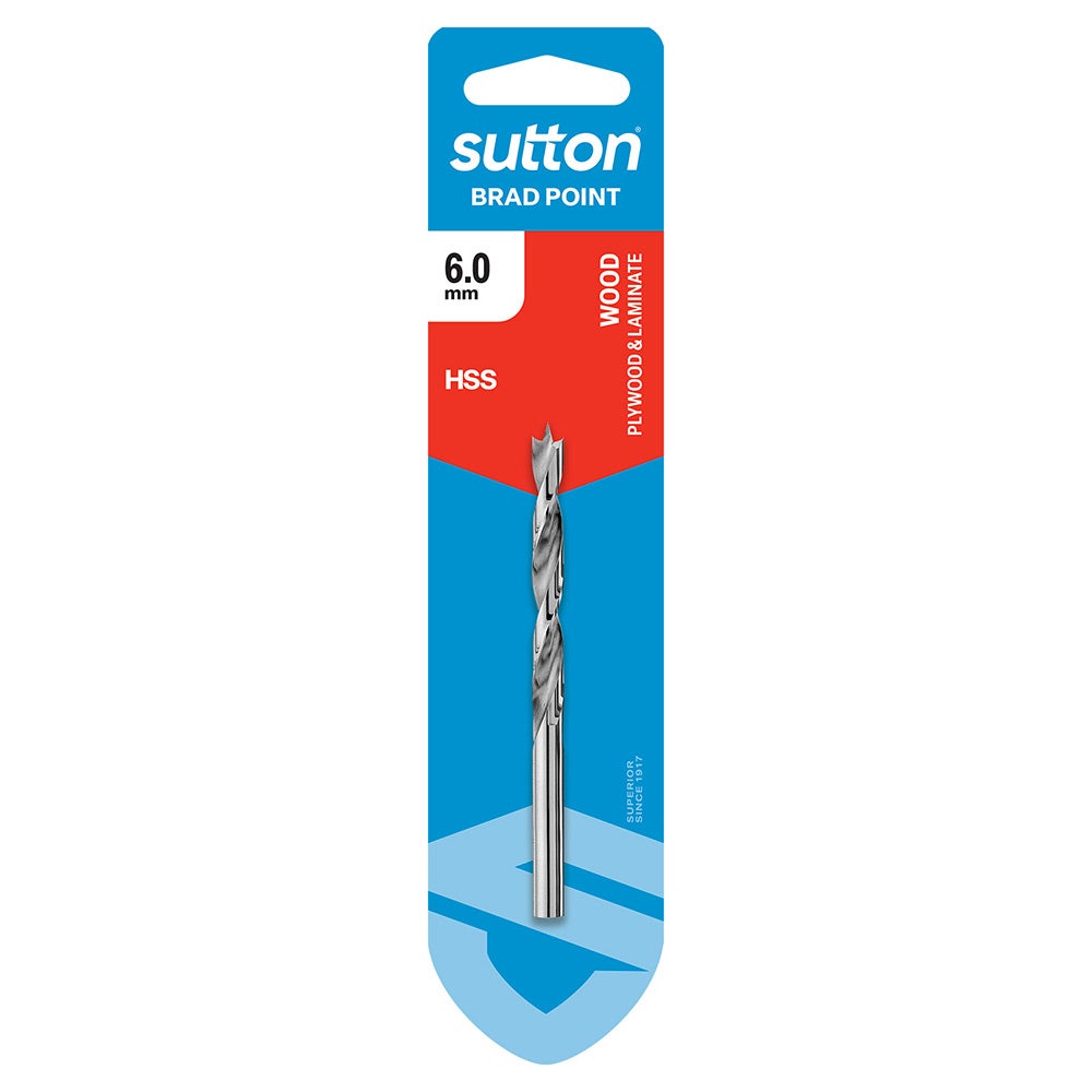 SUTTON 6 X 93MM BRAD POINT WOOD DRILL BIT D500H0600