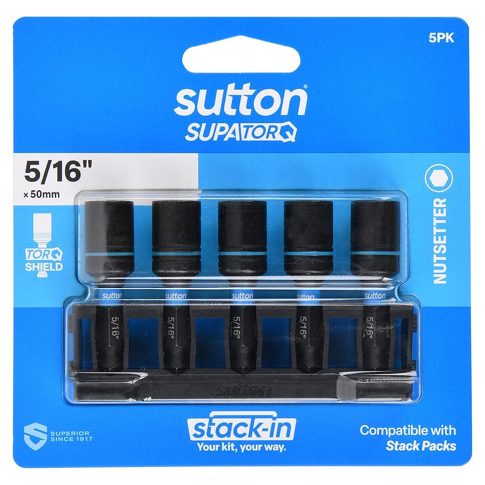 SUTTON 1/4''-5/16" X 50MM NUTSETTER BIT SET MAGNETIC - 5 PIECE S230T05BB