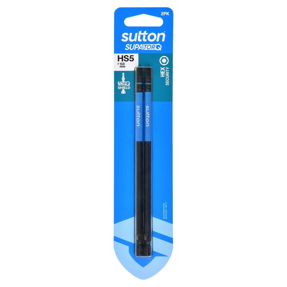 SUTTON SUPATORQ HS5X150MM HEX SECURITY SCREWDRIVER BIT - 2 PIECE S208H02G05