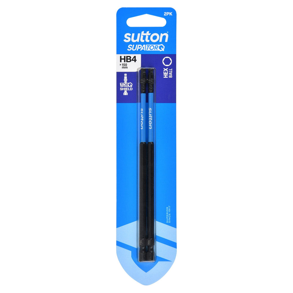 SUTTON SUPATORQ HB4X150MM BALL HEX SCREWDRIVER BIT - 2 PIECE S210H02G04