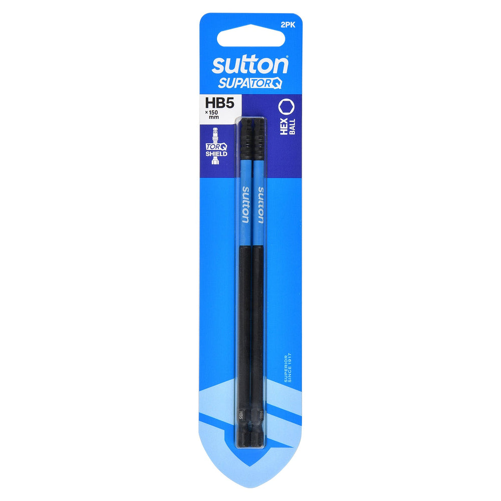 SUTTON SUPATORQ HB5X150MM BALL HEX SCREWDRIVER BIT - 2 PIECE S210H02G05