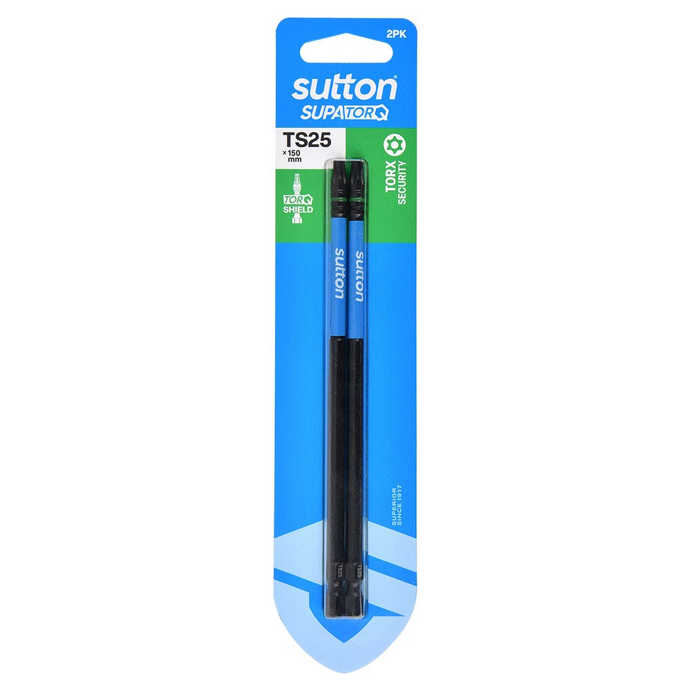 SUTTON SUPATORQ TS25 X 150MM TORX SECURITY SCREWDRIVER BIT - 2 PIECE S214H02G25