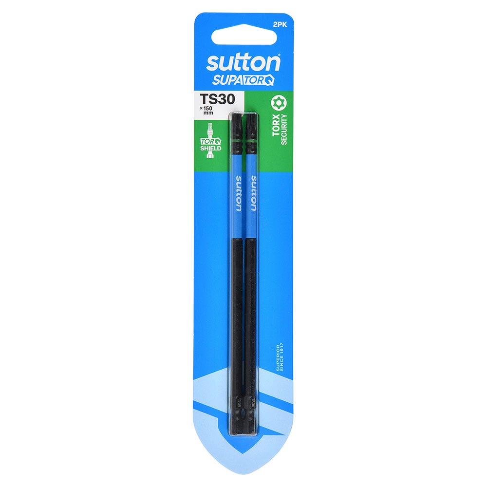 SUTTON SUPATORQ TS30 X 150MM TORX SECURITY SCREWDRIVER BIT - 2 PIECE S214H02G30