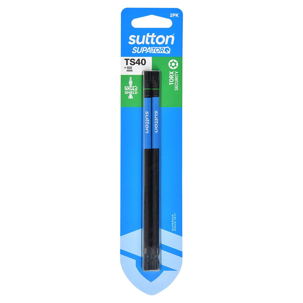 SUTTON SUPATORQ TS40 X 150MM TORX SECURITY SCREWDRIVER BIT - 2 PIECE S214H02G40