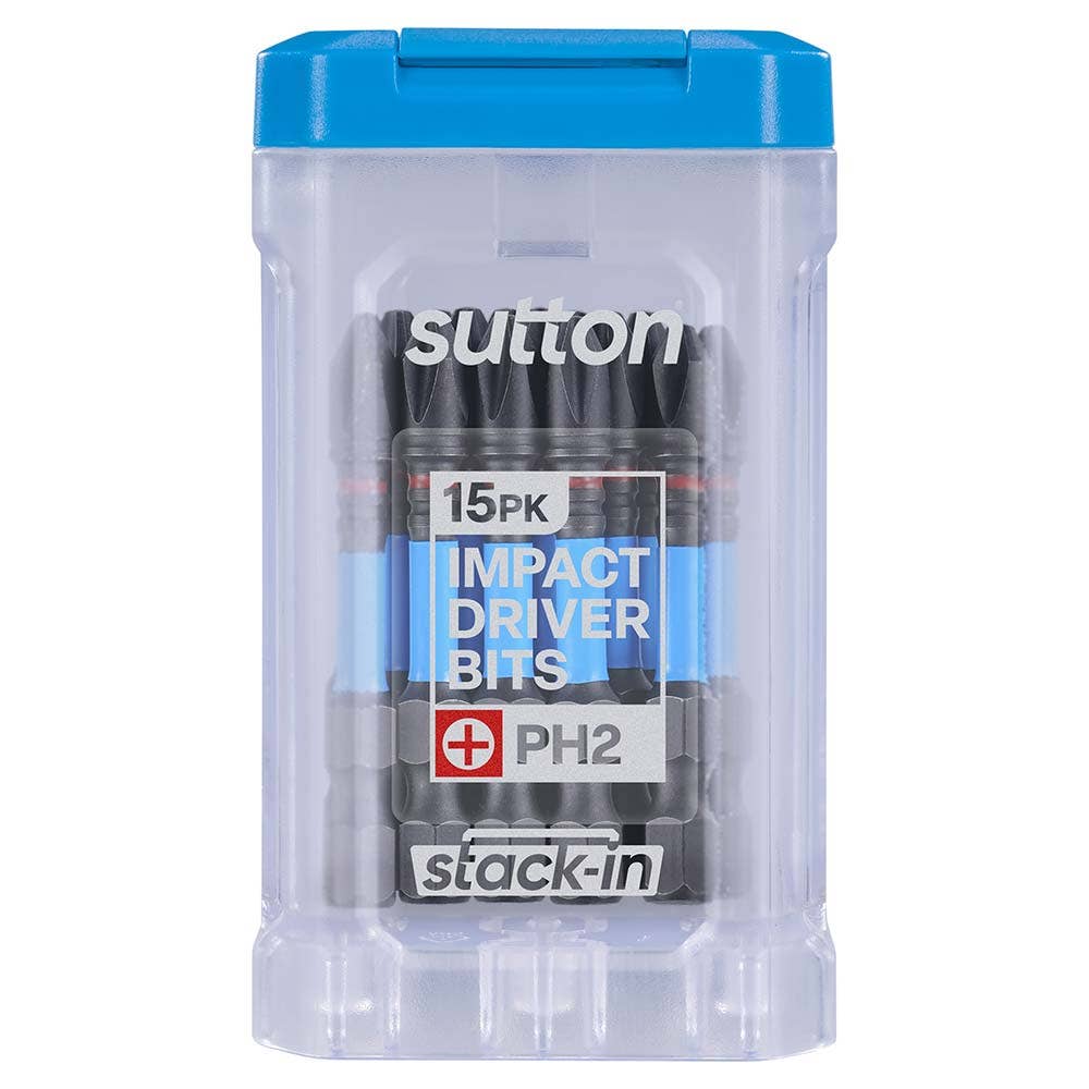 SUTTON SUPATORQ PHILLIPS PH2X50MM SCREWDRIVER BIT S200 STACK-IN - 15 PIECE S200T15B02
