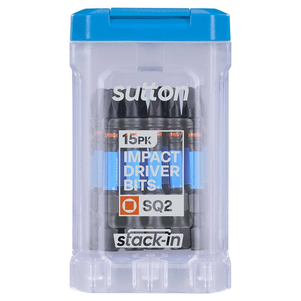 SUTTON SUPATORQ SQUARE SQ2X50MM SCREWDRIVER BIT S204 STACK-IN - 15 PIECE S204T15B02