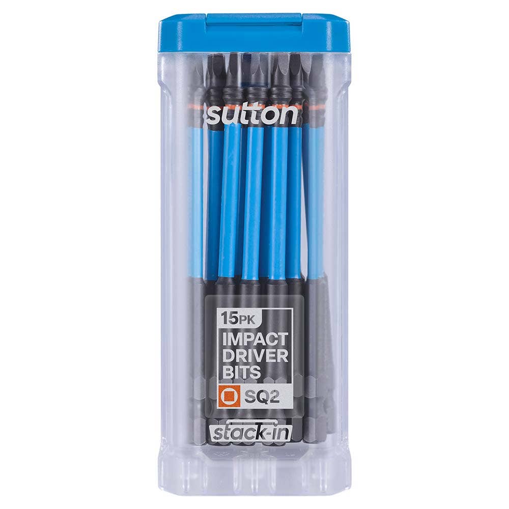 SUTTON SUPATORQ SQUARE SQ2X100MM SCREWDRIVER BIT S204 STACK-IN - 15 PIECE S204T15E02