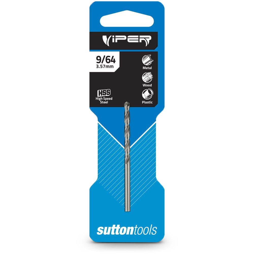 SUTTON 9/64INCH X 73MM HSS-BRIGHT JOBBER DRILL BIT - VIPER D1050357