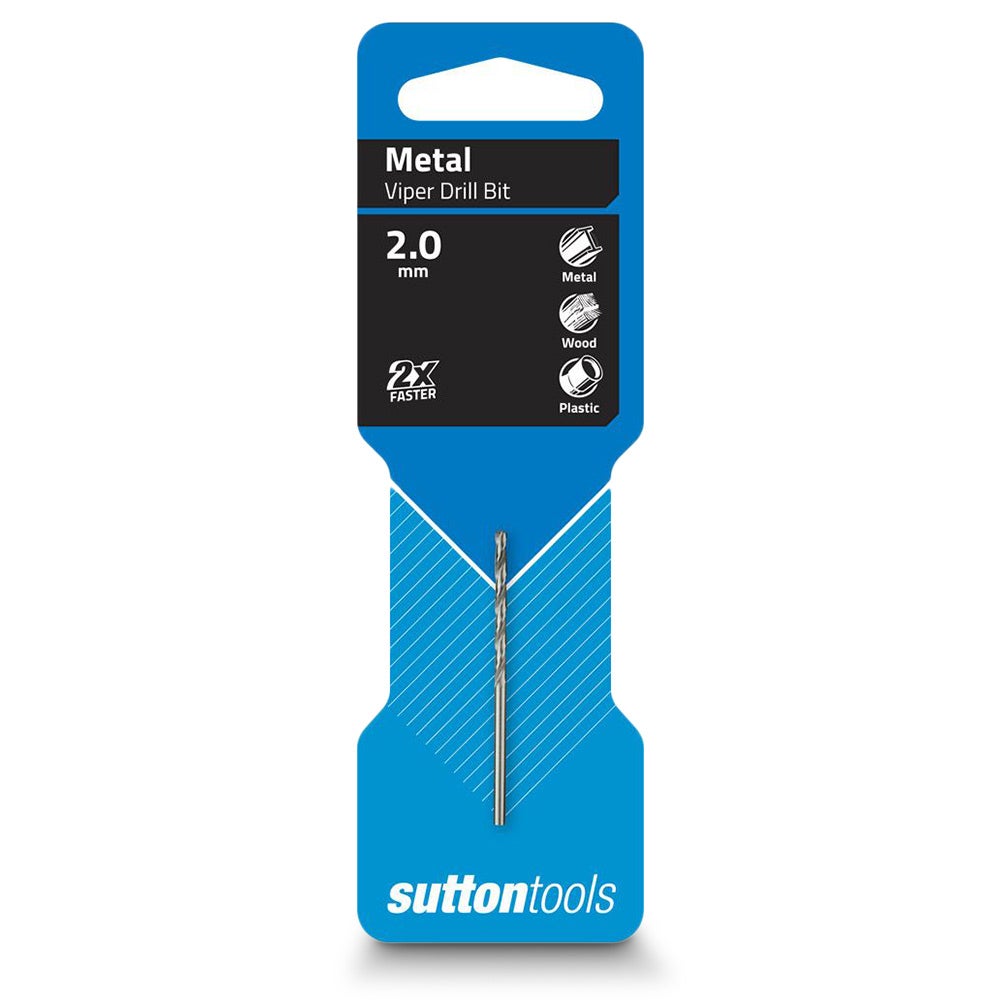 SUTTON 2.0 X 49MM HSS-BRIGHT JOBBER DRILL BIT - VIPER D1050200