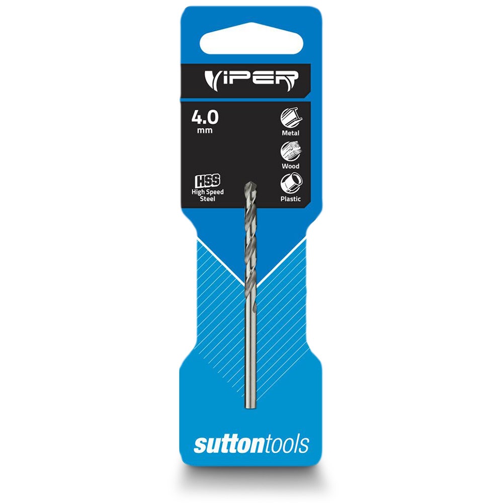 SUTTON 4.0 X 75MM HSS-BRIGHT JOBBER DRILL BIT - VIPER D1050400