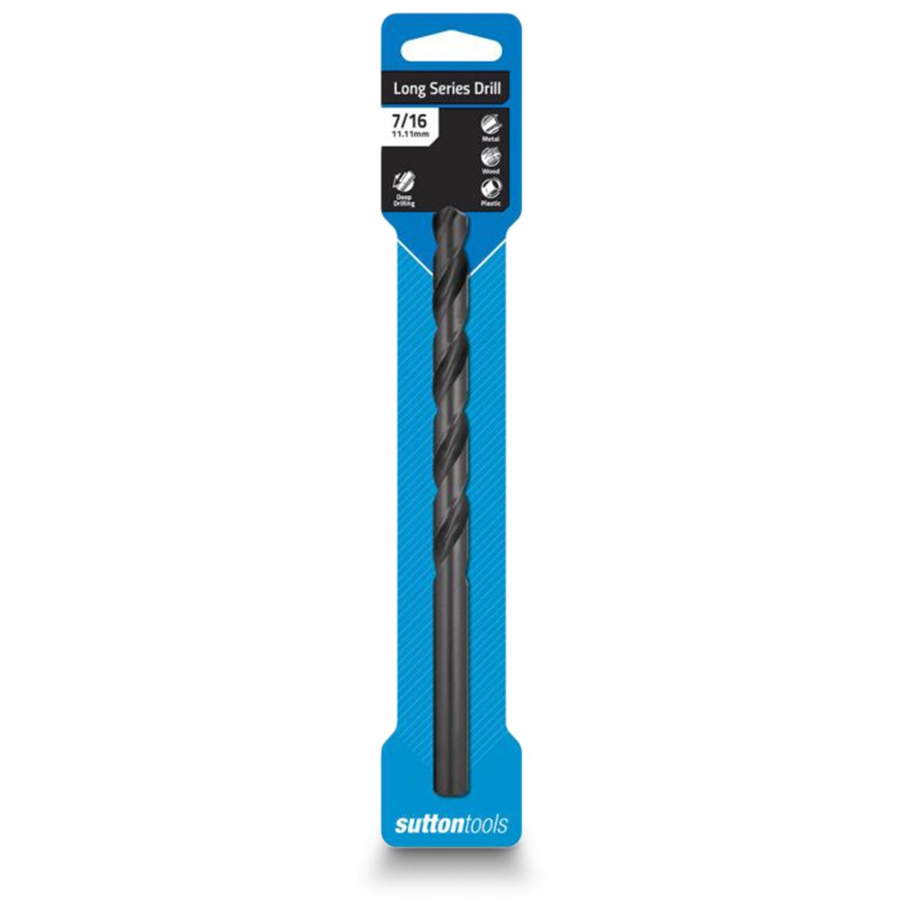 SUTTON 7/16INCH X 184MM METAL DRILL BIT LONG SERIES HSS BLUE BULLET D1101111