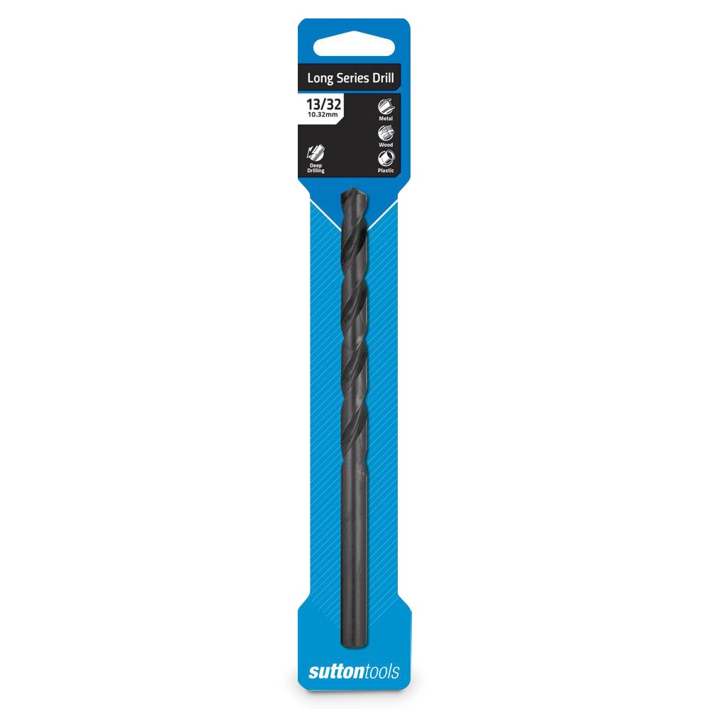 SUTTON 13/32INCH X 7INCH METAL DRILL BIT LONG SERIES HSS BLUE BULLET