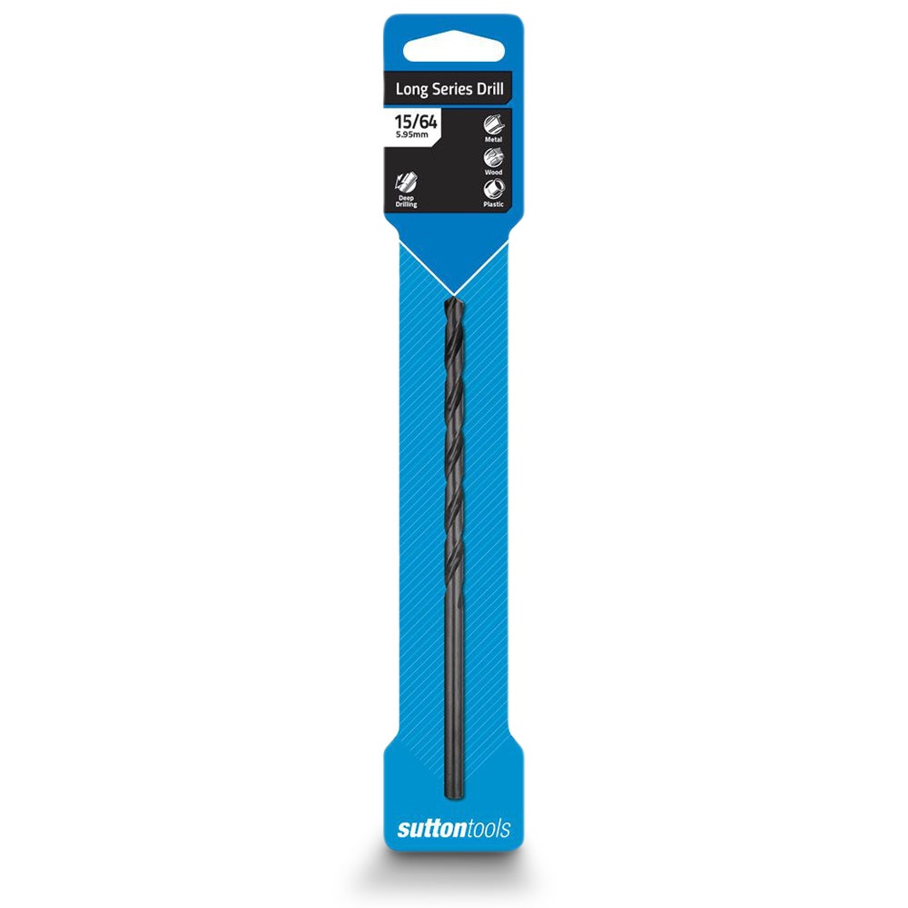 SUTTON 15/64INCH X 156MM METAL DRILL BIT LONG SERIES HSS BLUE BULLET D1100595