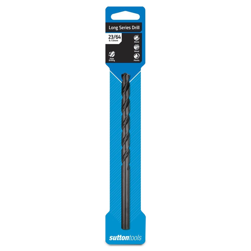 SUTTON 23/64INCH X 6.3/4INCH METAL DRILL BIT LONG SERIES HSS BLUE BULLET