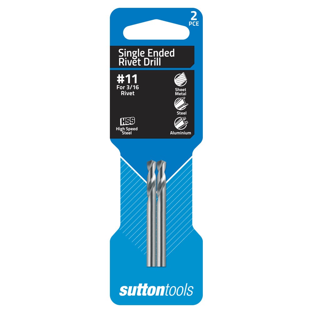 SUTTON NO.11 X 54MM HSS PANEL DRILL BIT - SHORTIE - 2 PIECE D1310485
